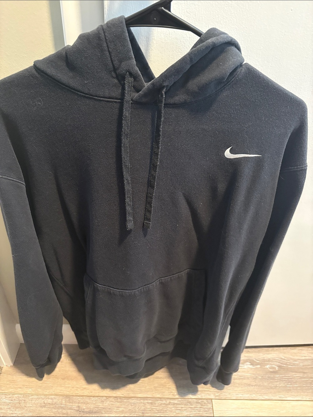 Nike Black Pullover Hoodie with White Swoosh